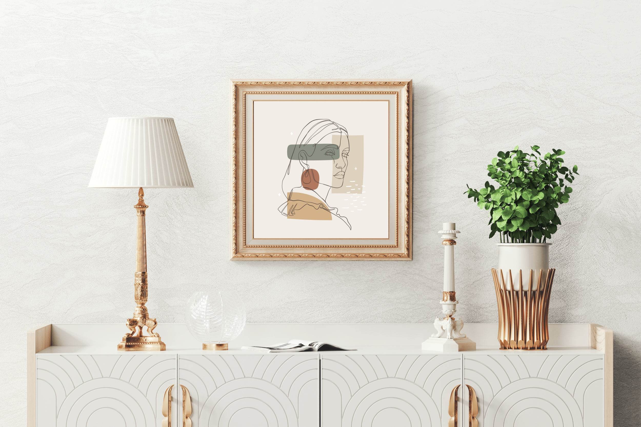 Female Face Line Art - beink online art store
