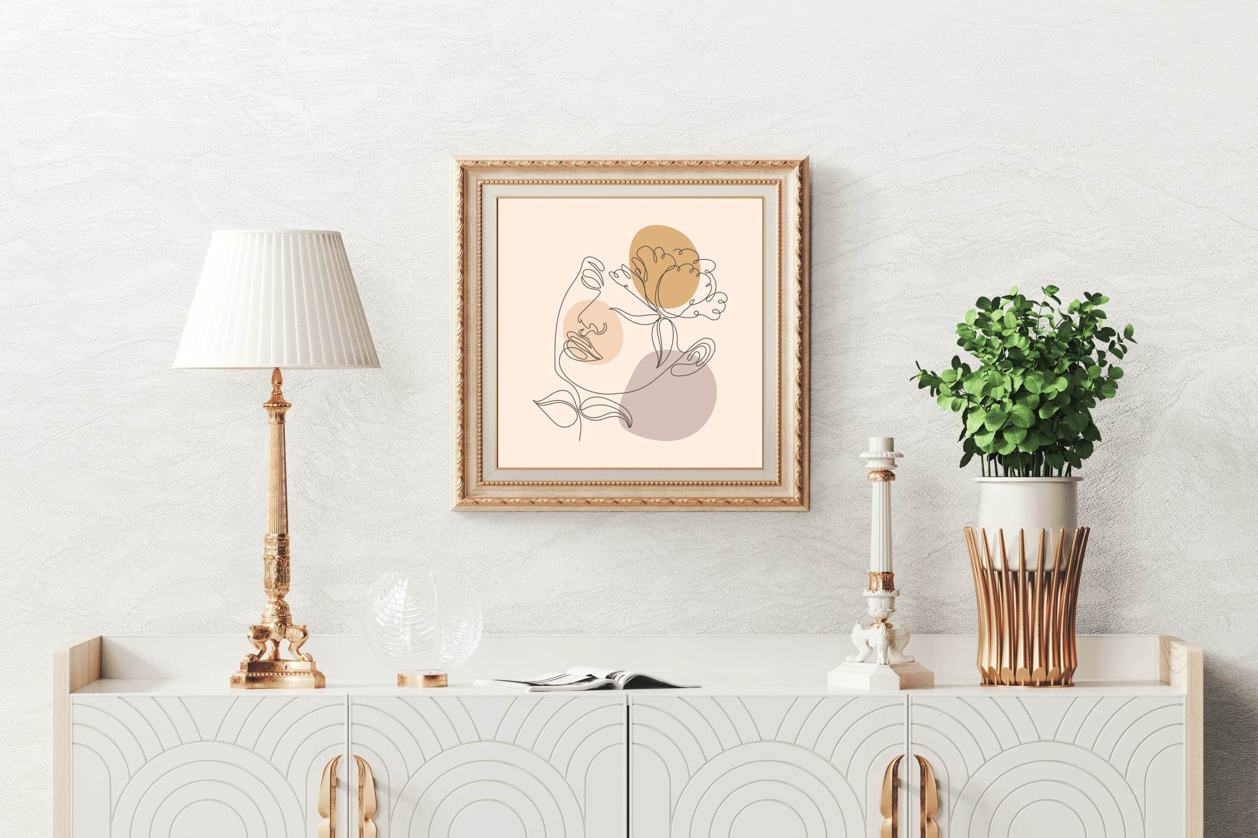 Flower With a Woman Face Design Wall Art - beink online art store