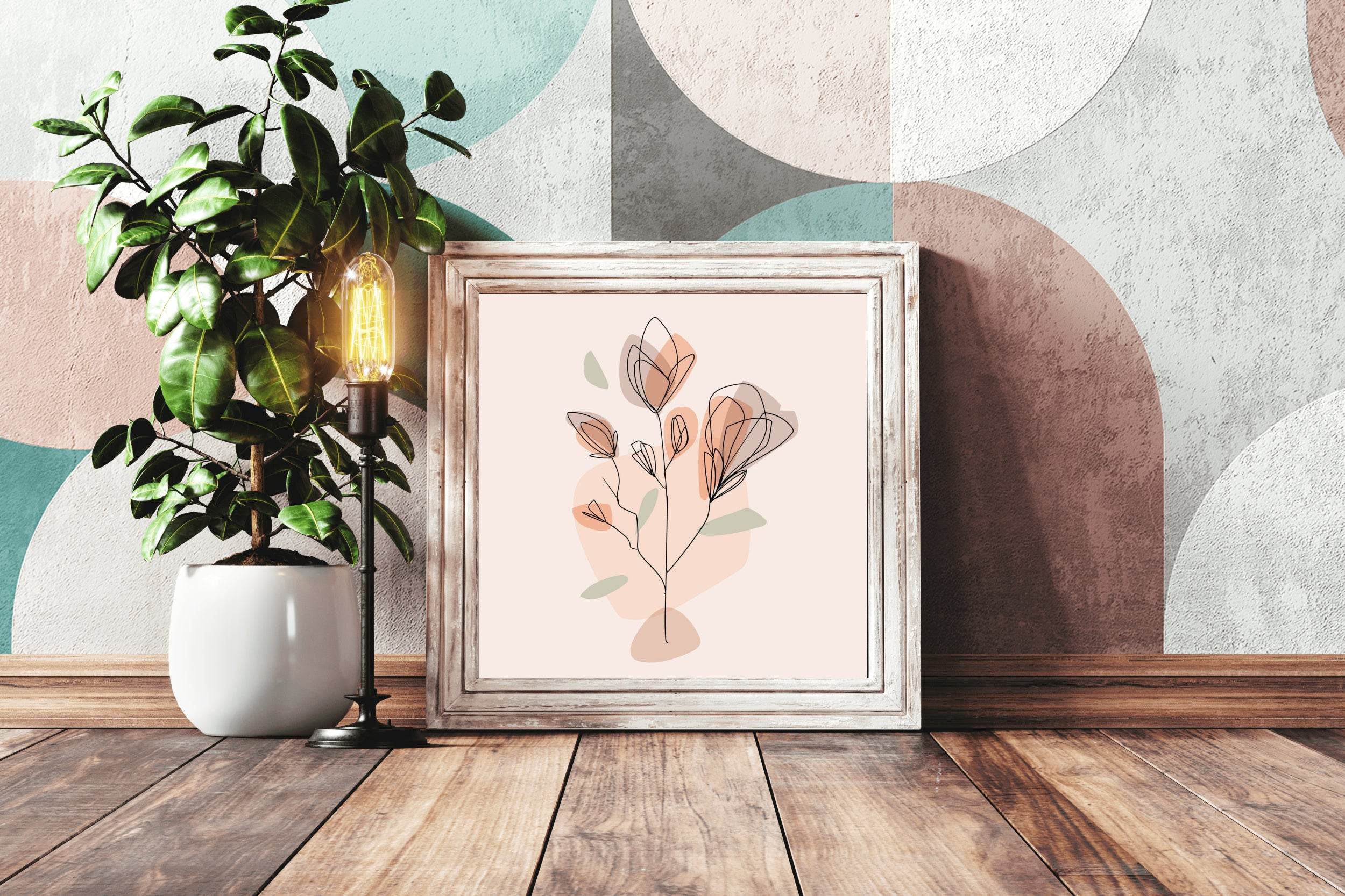 Linear Flower Wall Art - beink online art store