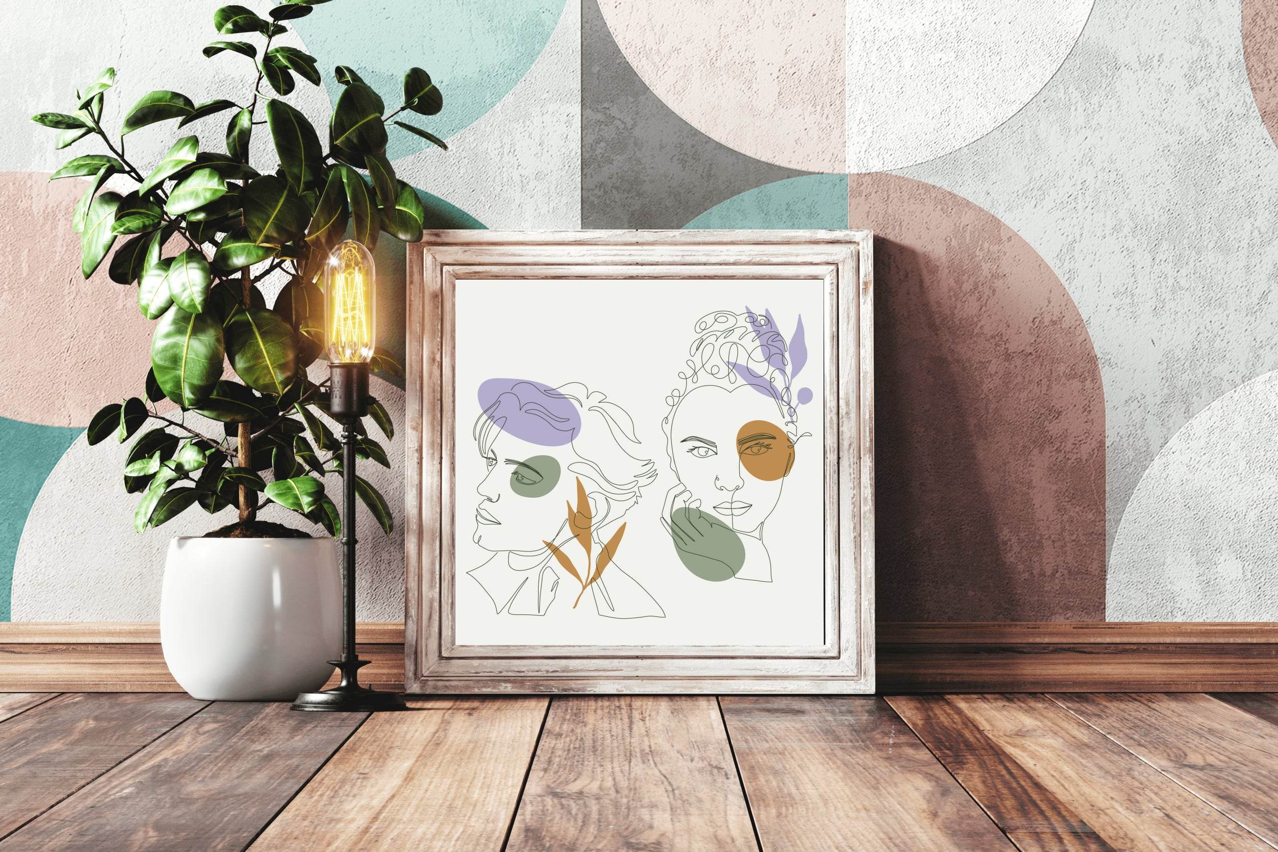 Line Art Faces Women Wall Art - beink online art store