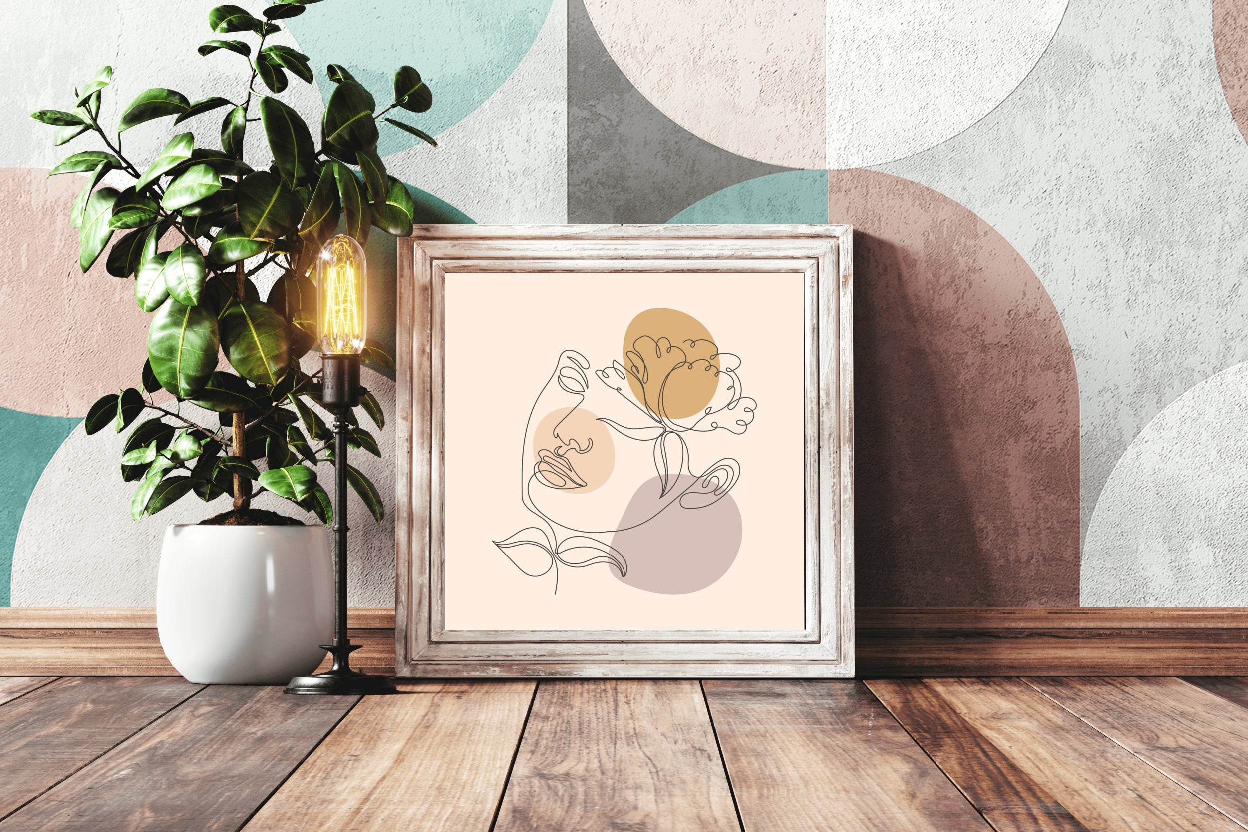 Flower With a Woman Face Design Wall Art - beink online art store