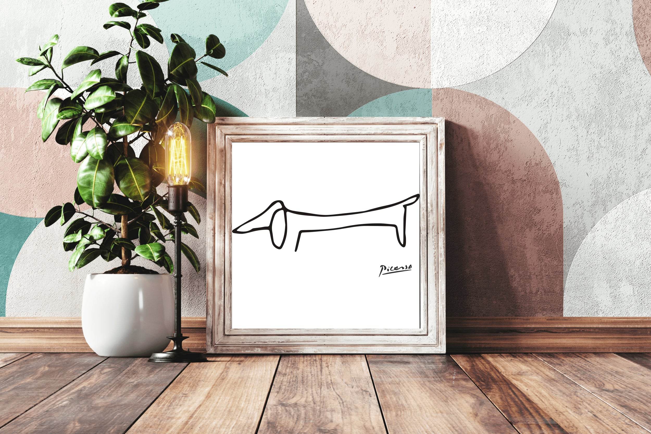 Dachshund Dog Illustration Modern Wall Art - beink online art store